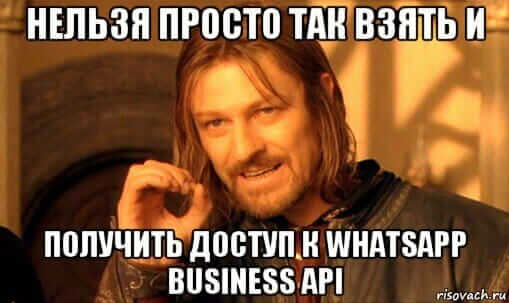 Нельзя просто так взять и получить доступ к Whatsapp Business API