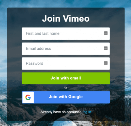 vimeo contact form