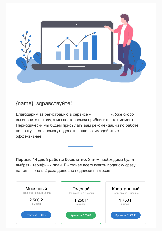 welcome-письмо после регистрации