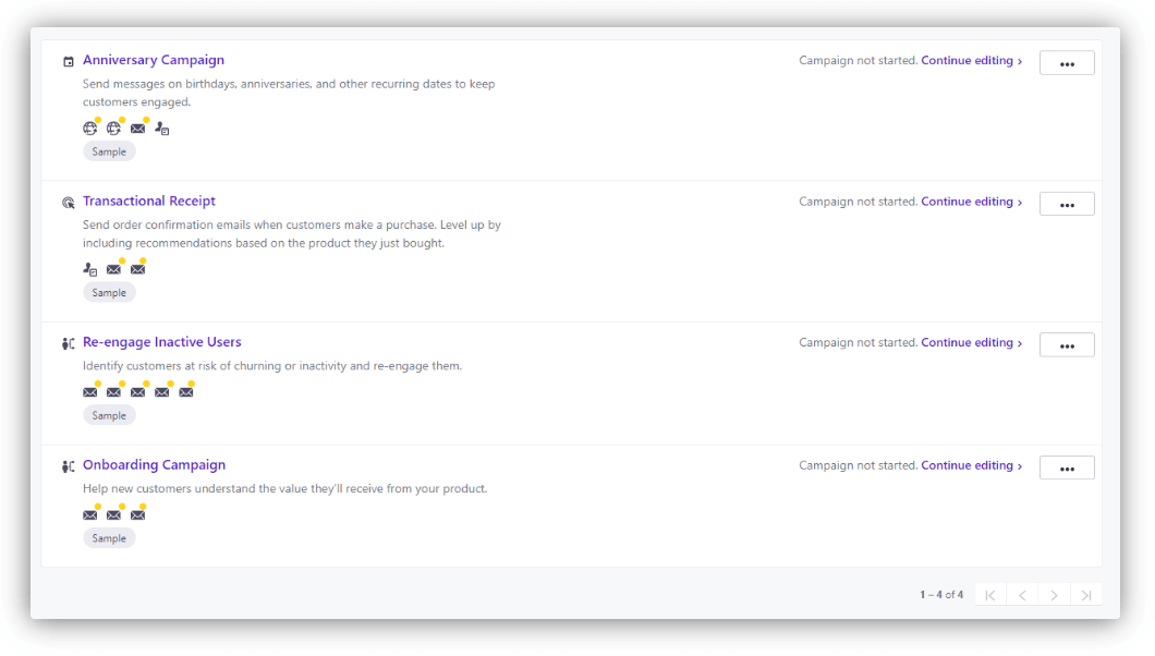 сценарии в customer.io