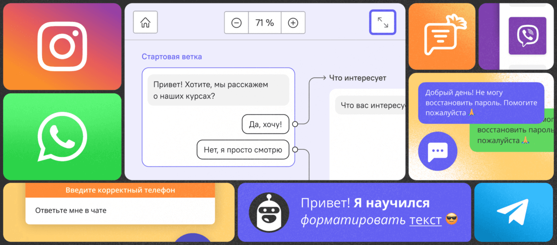 Интеграции с Instagram и Whatsapp, визуальный редактор и тестирование бота: летние обновления Carrot quest