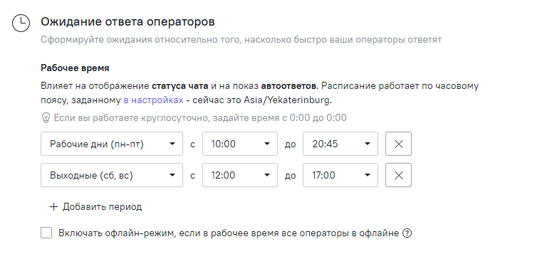 рабочее время менеджеров продаж в чате