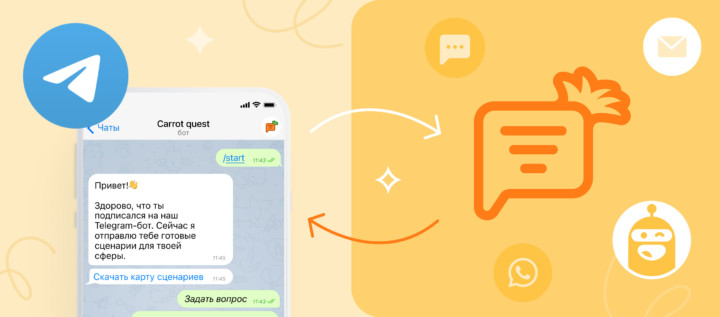 Что умеет Telegram-бот от Carrot quest и как его настроить