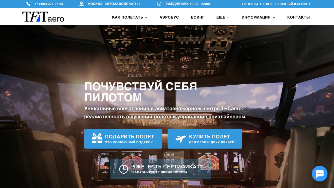 TFT.aero — пример чата от Carrot quest