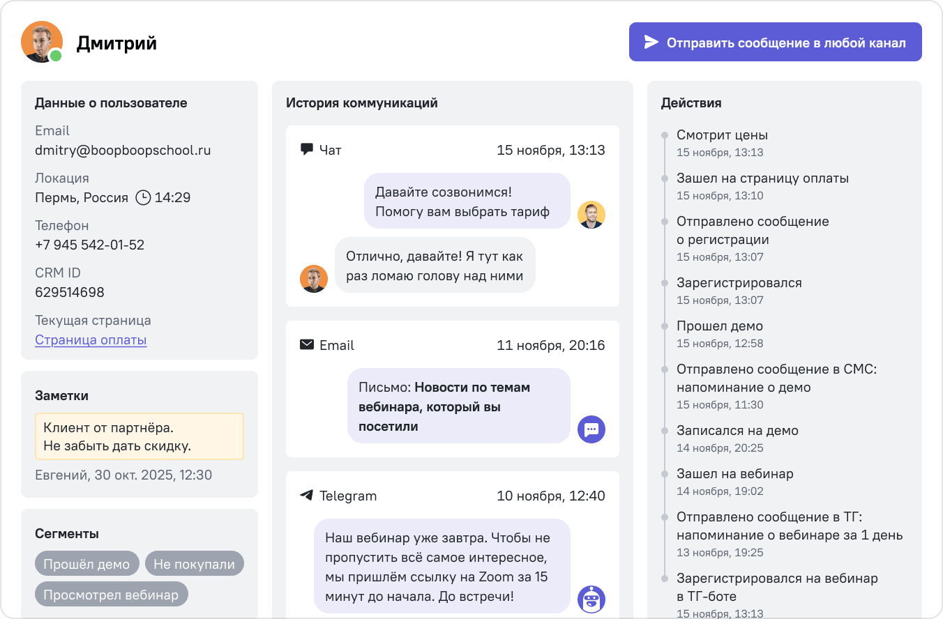 Сбор данных